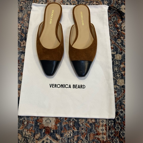 Veronica Beard Women’s Carlotta Flat in Size 5 in Black/Carmel - Picture 7 of 13